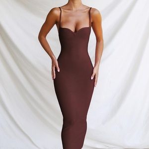 DOMENICA SWEETHEART NECKLINE BANDAGE DRESS HOCB